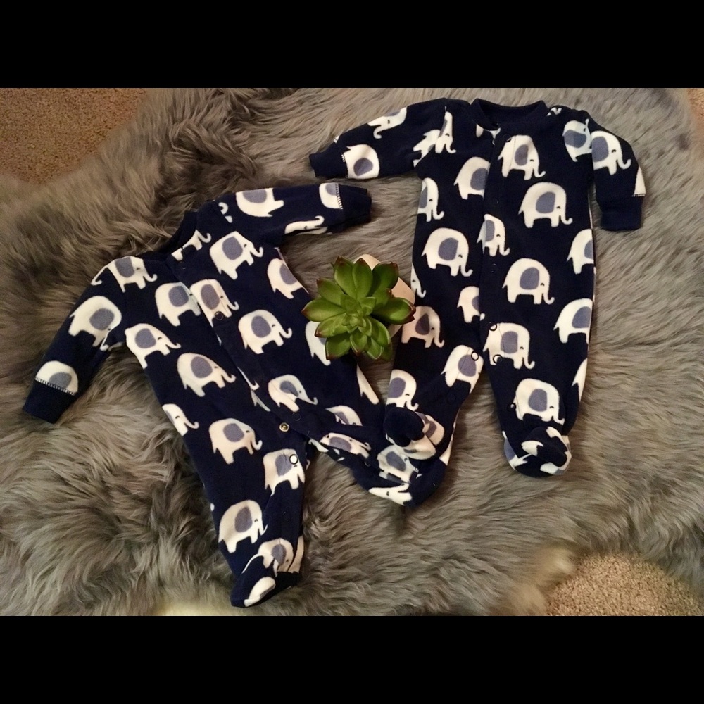 Carter’s Elephant Fleece Footed Onesie